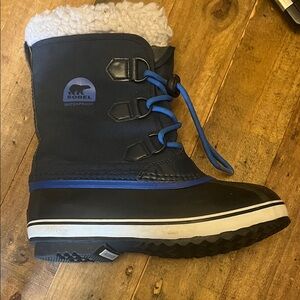 Sorel Kids Black and Blue Snow Boots